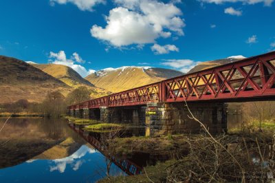 Rail Bridge Scotland Mountains