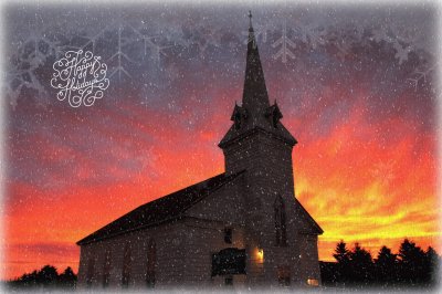 Church at sunset, Nova Scotia jigsaw puzzle