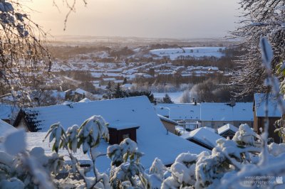 snowy rooftops