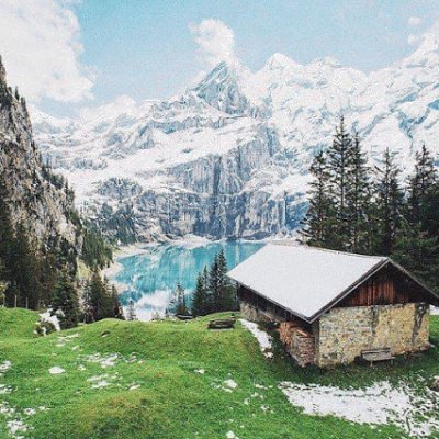 Paisaje nevado en Suiza jigsaw puzzle