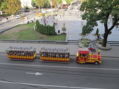 Na praÃ§a principal de Lviv, na UcrÃ¢nia