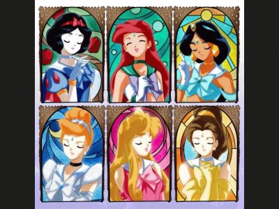 collage princesas vitrales
