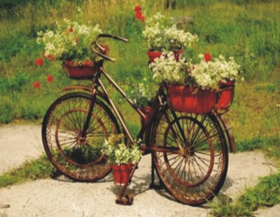 Bicycles with flowers jigsaw puzzle