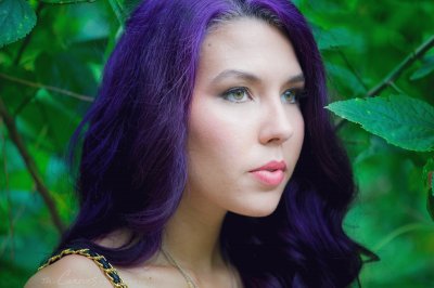 Woman with Purple Hair