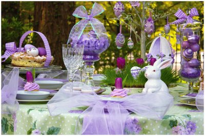 Lavender Easter Garden Party Table jigsaw puzzle