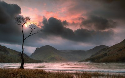 פאזל של sunset sur le lake district