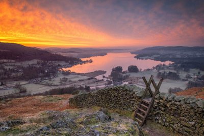 פאזל של lake district au coucher du soleil