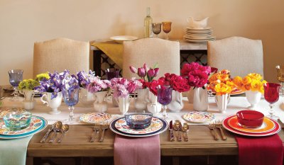 Elegant Rainbow Party Table