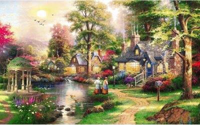 pintura pueblecito jigsaw puzzle