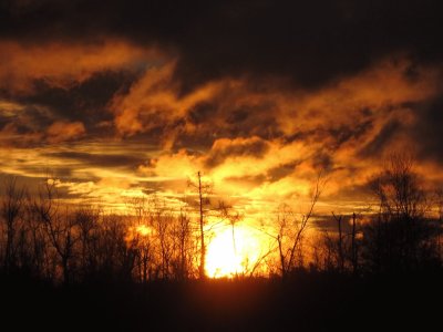 Fiery April sunrise