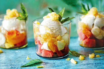 Ice Cream Fruits Salad