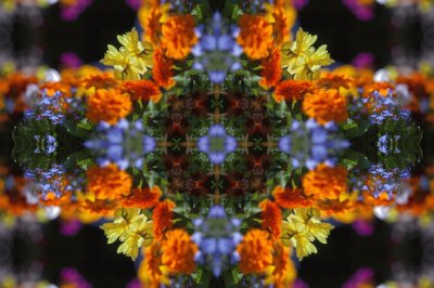 Flowers colour kaleidascope jigsaw puzzle