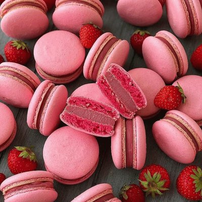 Strawberry Macarons