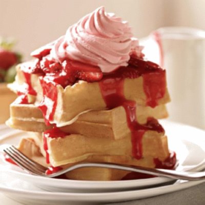 Waffle   Strawberry Ice cream