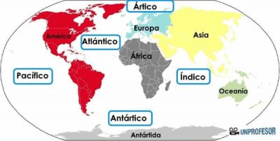 OcÃ©anos y continentes del Mundo