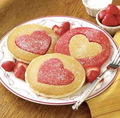 Strawberry Heart Pancake