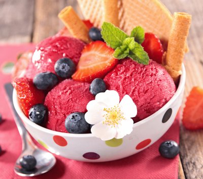Blueberry   Strawberry Ice Cream