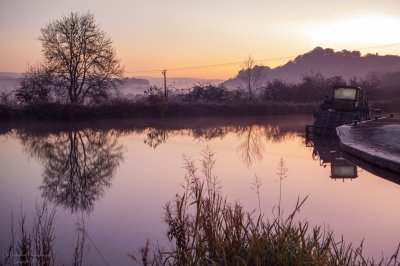 frosty morning Scotland Forth and Clyde canal jigsaw puzzle