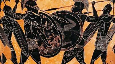 Pintura de Soldados Espartanos