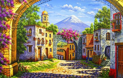 pueblo bajo el volcÃ¡n jigsaw puzzle