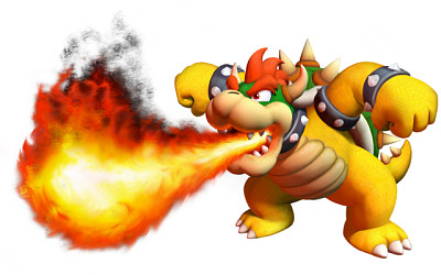 bowser sacando fuego