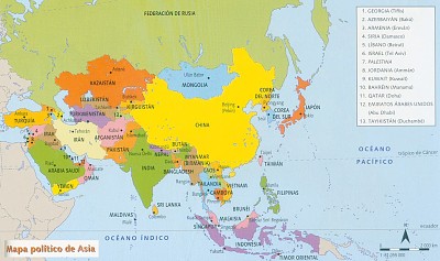 Mapa Asia jigsaw puzzle