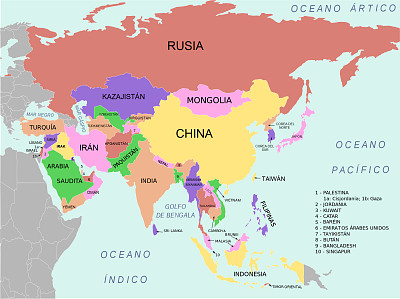 Mapa de Asia jigsaw puzzle