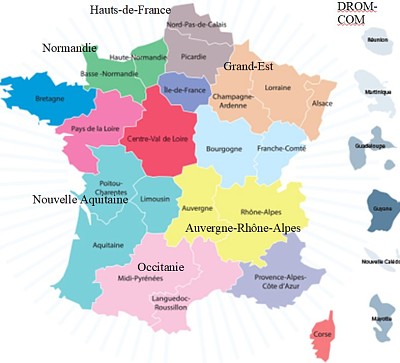 Les rÃ©gions franÃ§aises