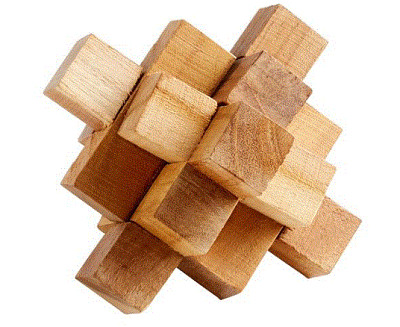 Natural Wood Cube Puzzle