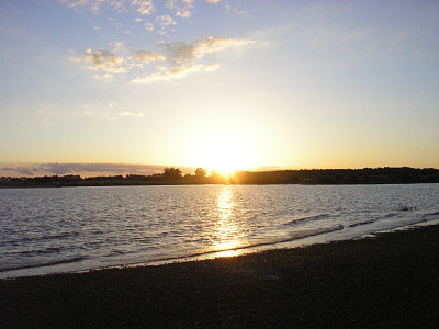 Atardecer en el Lago de Salto Grande