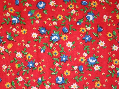 Red calico fabric jigsaw puzzle