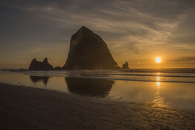 Haystack Rock Sunset jigsaw puzzle