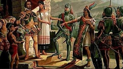 ENCUENTRO DE MOCTEZUMA Y CORTES