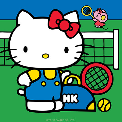 Hello Kitty jugando tenis