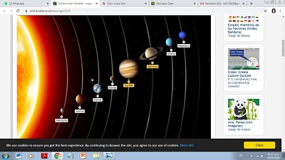 פאזל של el sistema solar (planetas)