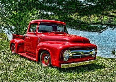 פאזל של Pickup Ford 1956 Vermelha