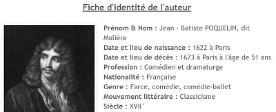 Fiche d 'identitÃ© de MoliÃ¨re