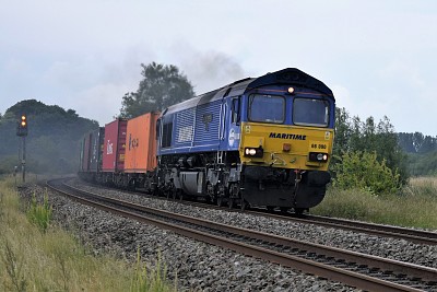 Another Class 66 at Kings Sutton, England jigsaw puzzle