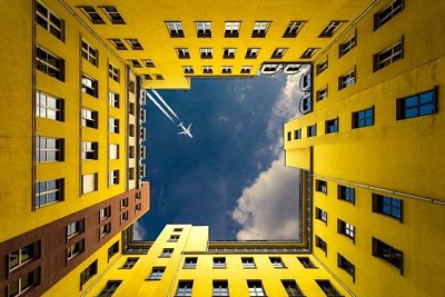 Look up to yellow and a plane jigsaw puzzle