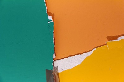 Yellow, orange and blue green wall jigsaw puzzle