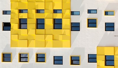 Yellow and white building