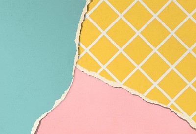 Pastel yellow, pink and light blue papers