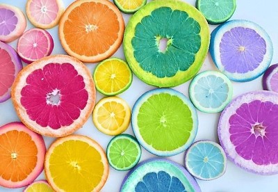 Colorful fruit slices