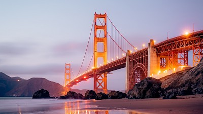 golden gate de Noche