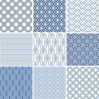 Seamless geometric patterns set. jigsaw puzzle