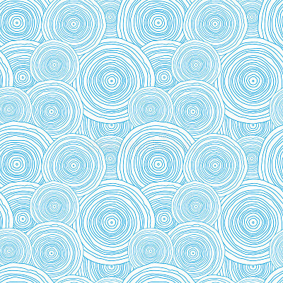 Doodle circle water texture seamless pattern.