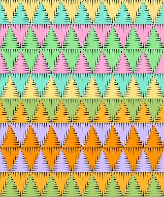 Embroidery seamless pattern with colorful triangle