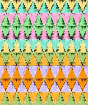 Embroidery seamless pattern with colorful triangle