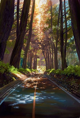 carretera en el bosque jigsaw puzzle