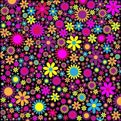 Flores Coloridas Fondo Oscuro jigsaw puzzle